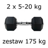Zestaw hantli hex UNDERFIT 2 x 5-20 kg (175 kg)