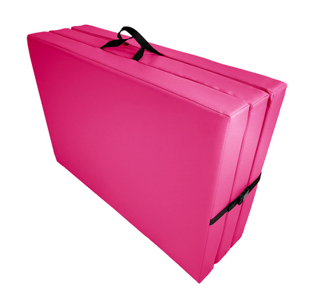 Materac gimnastyczny składany trzyczęściowy UNDERFIT 210 x 100 x 10 cm różowy
