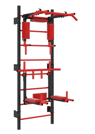 Drabinka gimnastyczna UNDERFIT 228 x 110 cm z drążkiem i poręczami 2w1 