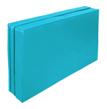 Materac dwuczęściowy z rzepami UNDERFIT  130 x 120 x 10 cm miękki turkusowy