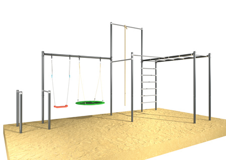 Zestaw ogrodowy STREET WORKOUT UNDERFIT UF12239 huśtawka drabinka drążki