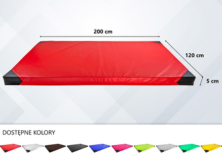 Materac gimnastyczny UNDERFIT 200 x 120 x 5 cm twardy czerwony