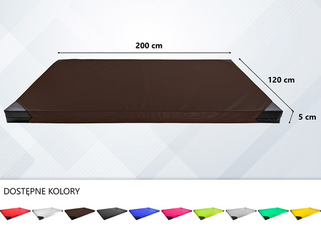Materac gimnastyczny UNDERFIT 200 x 120 x 5 cm twardy brązowy
