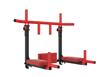 Drabinka gimnastyczna UNDERFIT 228 x 110 cm z drążkiem i poręczami 2w1 