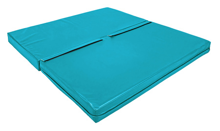 Materac dwuczęściowy z rzepami UNDERFIT  130 x 120 x 10 cm miękki turkusowy
