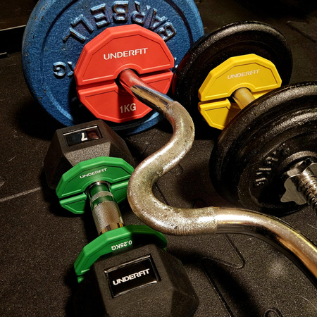 Zestaw talerzy progresywnych UNDERFIT 2 x 0,25 - 1 KG (3,5 KG) do gryfu 