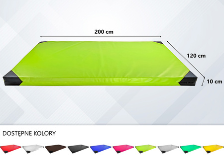 Materac gimnastyczny UNDERFIT 200 x 120 x 10 cm miękki seledynowy