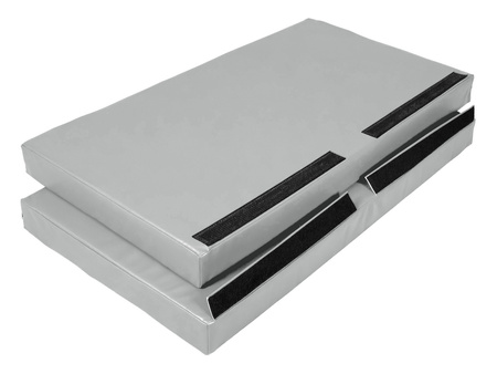 Materac dwuczęściowy z rzepami UNDERFIT 130 x 120 x 10 cm miękki szary