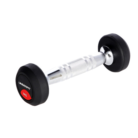 Hantla gumowana 1 kg UNDERFIT do ćwiczeń siłowych fitness