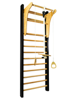 Drabinka Gimnastyczna Leon 250 x 80 cm czarna + drążek + huśtawka + uchwyty