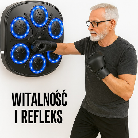 Elektroniczna tarcza bokserska UNDERFIT Pro bluetooth z muzyką i rękawicami