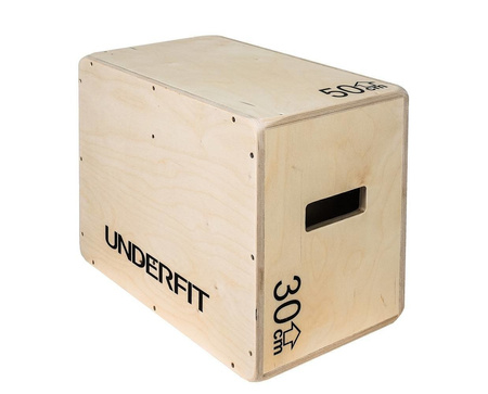 OUTLET Skrzynia plyometryczna UNDERFIT 50 x 40 x 30 cm  drewniana