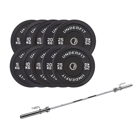 Sztanga olimpijska 180 cm BUMPER BLACK UNDERFIT 164 kg