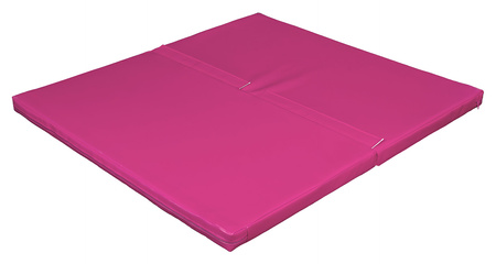 Materac dwuczęściowy z rzepami UNDERFIT 130 x 120 x 6 cm miękki różowy