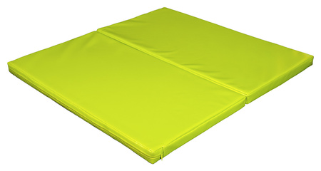 Materac dwuczęściowy z rzepami UNDERFIT 130 x 120 x 6 cm twardy seledynowy