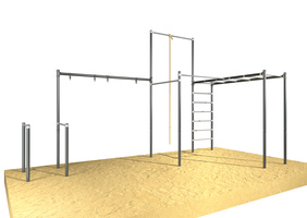 Zestaw ogrodowy STREET WORKOUT UNDERFIT UF12239 huśtawka drabinka drążki