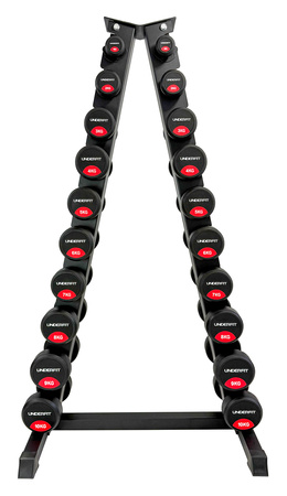 Zestaw hantli gumowanych 2 x 1-10 (110 kg) + stojak A UF11632