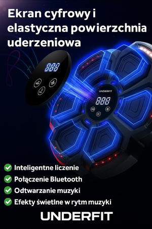 Elektroniczna tarcza bokserska UNDERFIT Hero bluetooth z muzyką i rękawicami