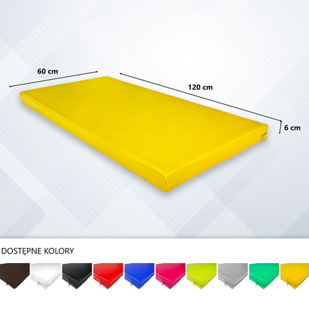 Materac gimnastyczny UNDERFIT 120 x 60 x 6 cm twardy żółty