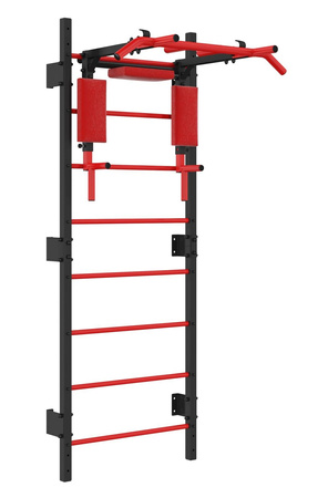 Drabinka gimnastyczna UNDERFIT 228 x 110 cm z drążkiem i poręczami 2w1 