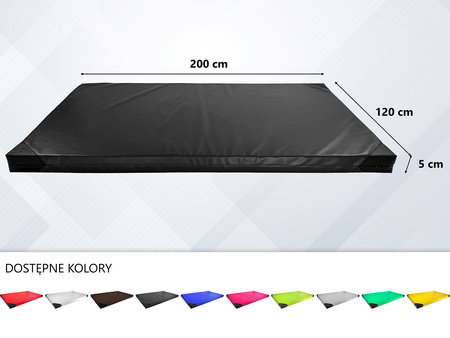 Materac gimnastyczny UNDERFIT 200 x 120 x 5 cm twardy czarny