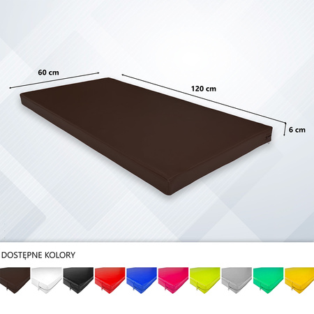 Materac gimnastyczny UNDERFIT 120 x 60 x 6 cm miękki brązowy