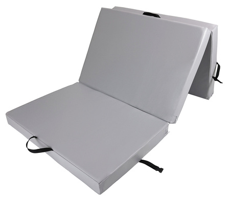 Materac gimnastyczny składany trzyczęściowy UNDERFIT 210 x 100 x 10 cm szary