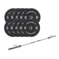 Sztanga olimpijska 150 cm BUMPER BLACK UNDERFIT 163 kg