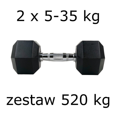 Zestaw hantli hex UNDERFIT 2 x 5-35 kg (520 kg)