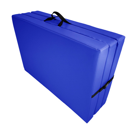 Materac gimnastyczny składany trzyczęściowy UNDERFIT 210 x 100 x 10 cm niebieski