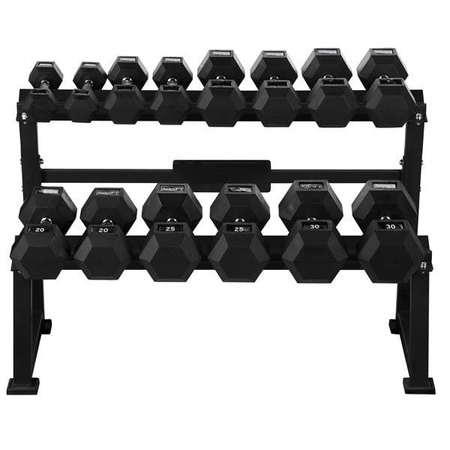 Zestaw hantli HEX 2 x 5-30 kg 7 par (245 kg) UNDERFIT + stojak Siłownia