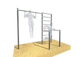 Drążek ogrodowy do podciągania z poręczami i drabinką OCYNK Street workout UNDERFIT UF9882