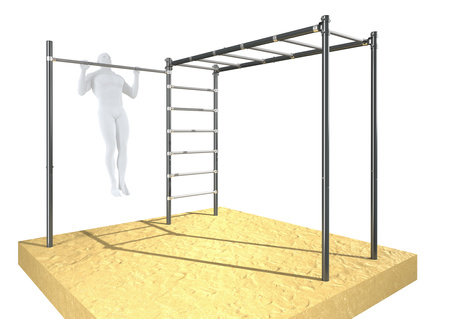 Drabinka gimnastyczna ogrodowa pozioma i pionowa z drążkiem OCYNK Street workout UNDERFIT UF9886