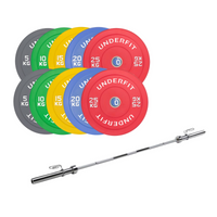 Sztanga olimpijska bumper color 220 cm UNDERFIT 170 kg