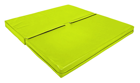 Materac dwuczęściowy z rzepami UNDERFIT 130 x 120 x 10 cm miękki seledynowy