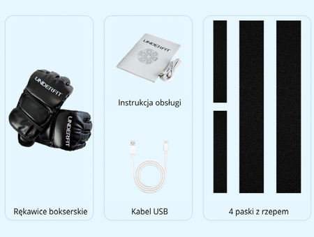 Elektroniczna tarcza bokserska UNDERFIT Hero bluetooth z muzyką i rękawicami