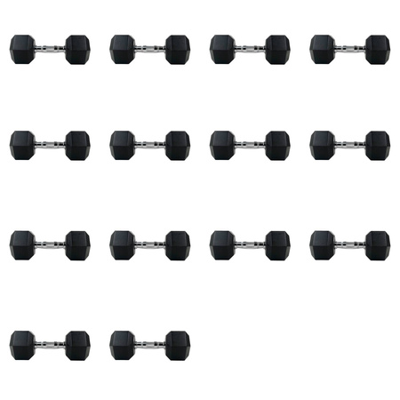 Zestaw hantli hex UNDERFIT 2 x 5-20 kg (175 kg)