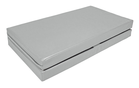 Materac dwuczęściowy z rzepami UNDERFIT 130 x 120 x 10 cm miękki szary