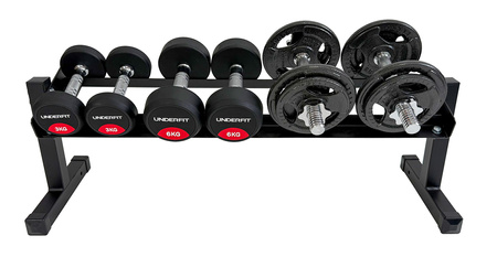Stojak na hantle 2-poziomowy Compact UNDERFIT regulowana szerokość 350 kg