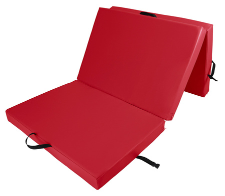 Materac gimnastyczny składany trzyczęściowy UNDERFIT 210 x 100 x 10 cm czerwony