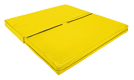 Materac dwuczęściowy z rzepami UNDERFIT  130 x 120 x 10 cm miękki żółty