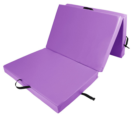 Materac gimnastyczny składany trzyczęściowy UNDERFIT 210 x 100 x 10 cm fioletowy