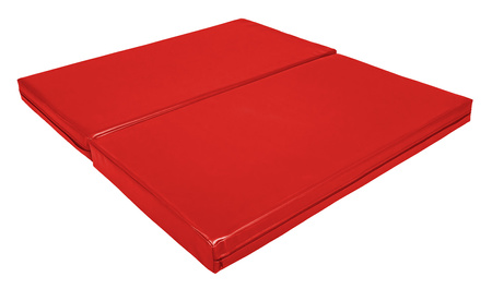 Materac dwuczęściowy z rzepami UNDERFIT  130 x 120 x 10 cm miękki czerwony
