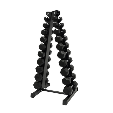 Zestaw hantli hex gumowanych 2 x 1-10 (110 kg) + stojak UF11632