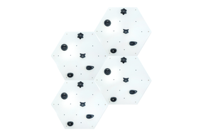 Zestaw sześciokątna ścianka wspinaczkowa biała 4x płyta + uchwyty UNDERFIT