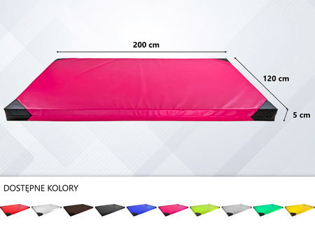 Materac gimnastyczny UNDERFIT 200 x 120 x 5 cm twardy różowy