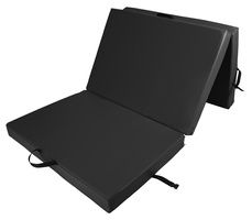 Materac gimnastyczny składany trzyczęściowy UNDERFIT 210 x 100 x 10 cm czarny