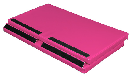 Materac dwuczęściowy z rzepami UNDERFIT 130 x 120 x 6 cm miękki różowy