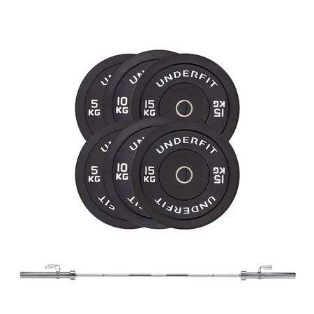 Sztanga olimpijska 220 cm BUMPER BLACK UNDERFIT 80 kg