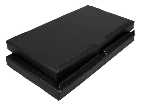 Materac dwuczęściowy z rzepami UNDERFIT 130 x 120 x 10 cm miękki czarny